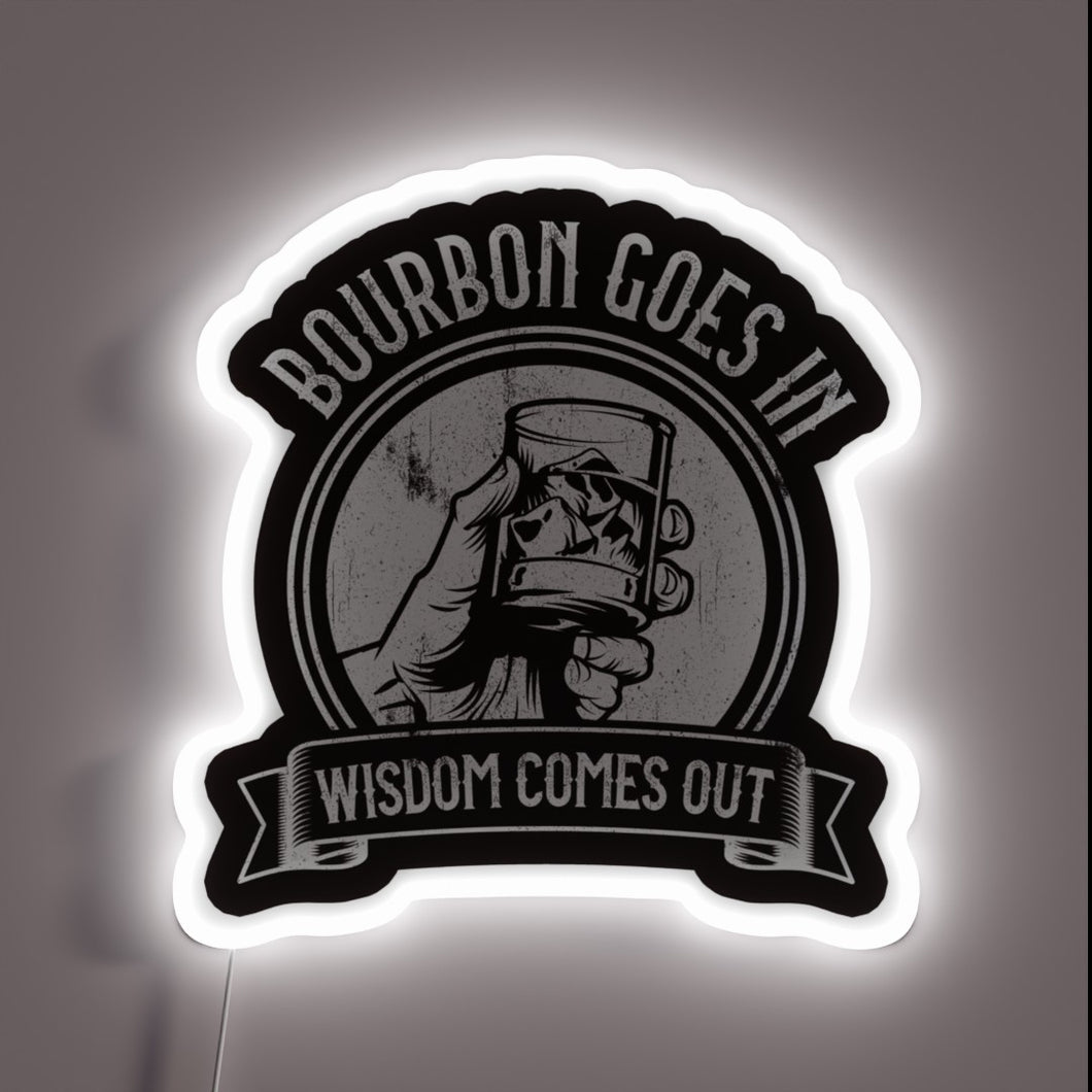 RGB Neon Sign with Whiskey Barrel Inspired Motivational Saying