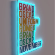 Charger l&#39;image dans la galerie, Whiskey connoisseur&#39;s private password revealed in vibrant RGB neon letters.