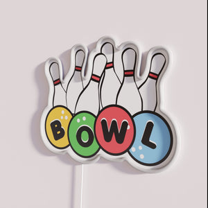 Neon Bowling Sign with Bright RGB Colors for Lovers Everywhere