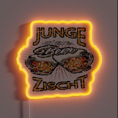 Neon Beer Sign Featuring Hazy Blonde Pilsner with Glowing Hops