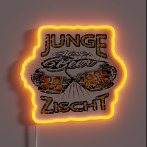 Neon Beer Sign Featuring Hazy Blonde Pilsner with Glowing Hops