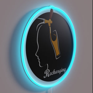 Neon Sign for Brain Health and Mental Wellness Recharge Space