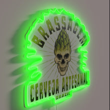Charger l&#39;image dans la galerie, Boldly illuminated RGB neon sign in a brass finish style.