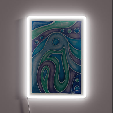 Glowing underwater breathing experience in vibrant RGB neon colors