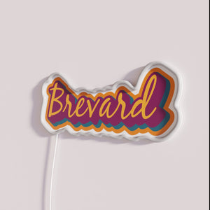 Bright Retro-Style Brevard NC Asheville WNC Neighborhood Customizable RGB Neon Sign