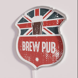 Brightly lit beer and brewery inspired retro style neon signage
