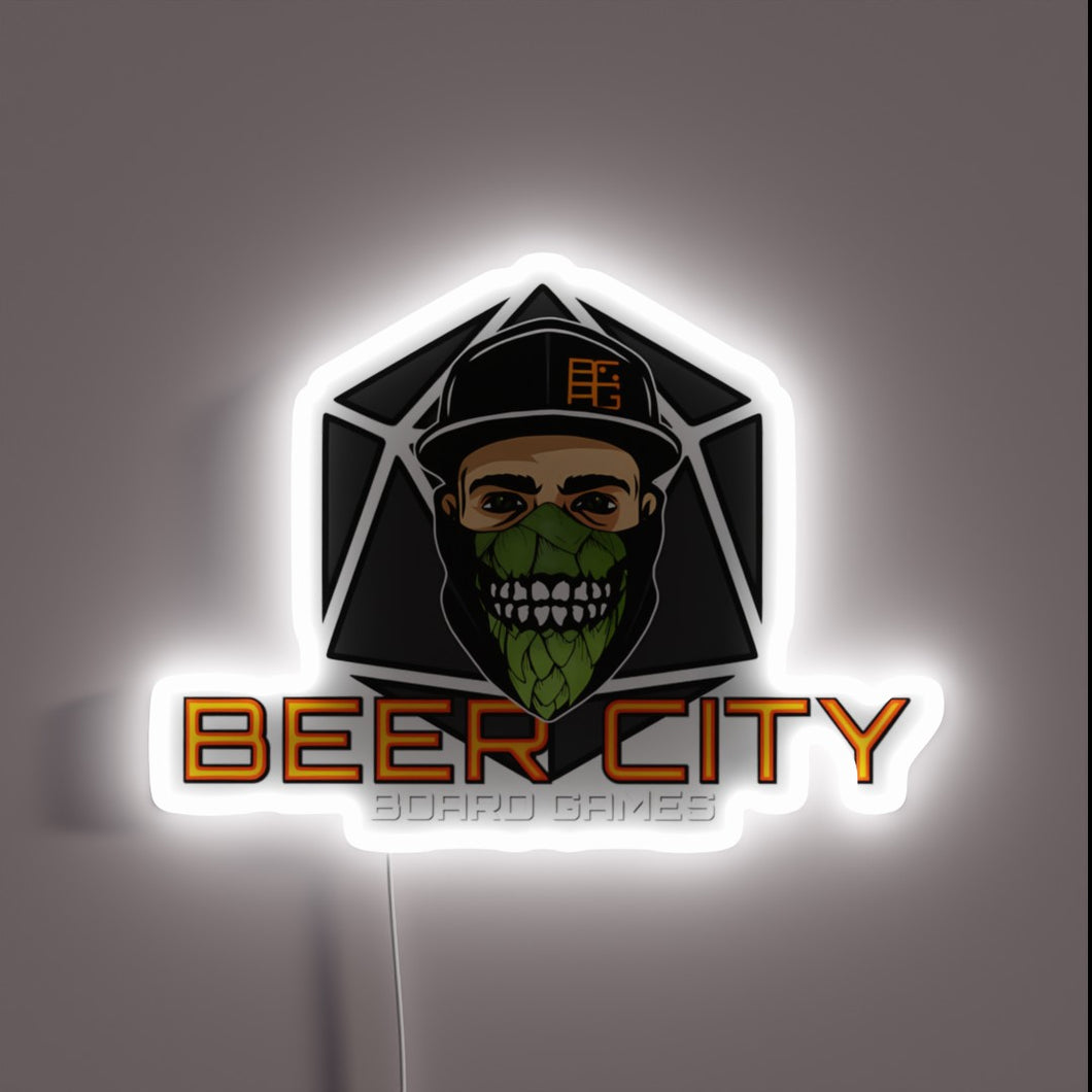 RGB Neon Sign Featuring Vibrant Brew Crew Logo Illumination