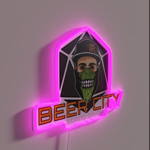 Add vibrant personality to your home bar with this logo.
