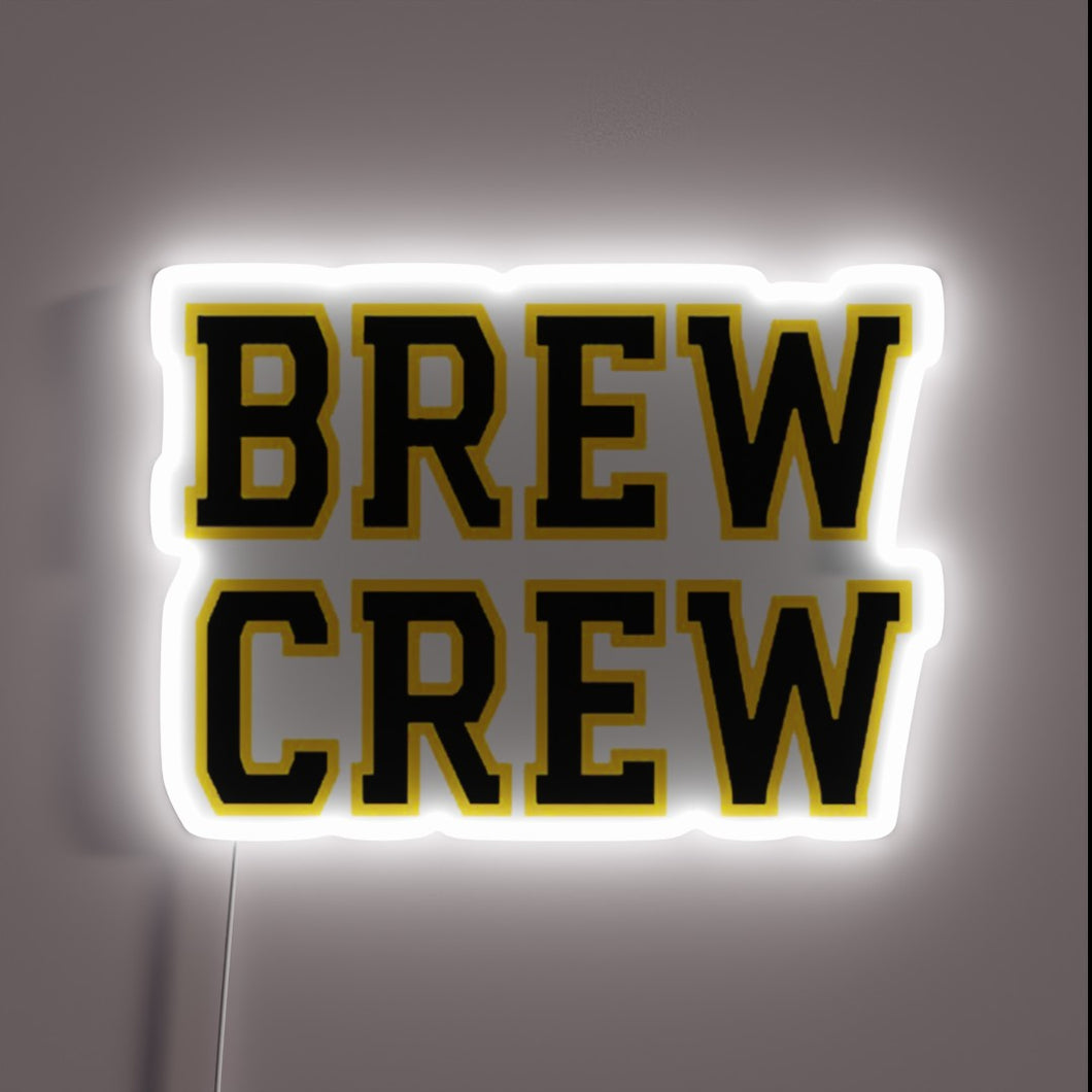 Brew Crew Bar Decor with Vibrant RGB Neon Lighting Accents