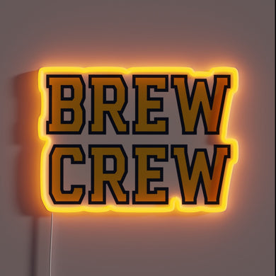 Brew Crew White 2 LED Neon Sign in RGB Colours