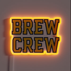 Brew Crew White 2 LED Neon Sign in RGB Colours