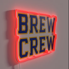 Charger l&#39;image dans la galerie, Brew Crew&#39;s modern white neon sign with RGB color changing