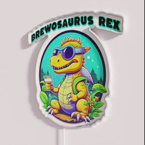 RGB Neon Dinosaur Sign for Beer Lovers, Home Bar Decorations