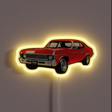 Charger l&#39;image dans la galerie, Retro-style bright red, 1960s-inspired colorful neon signage with RGB accents.
