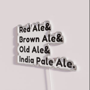 British Beer Styles Neon Sign - Red Ale and more varieties