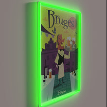 Charger l&#39;image dans la galerie, RGB Illuminated Wall Sign Depicting Iconic Belgian Cityscape of Bruges