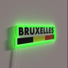 Charger l&#39;image dans la galerie, Brussels City Centre Minimalist Neon Sign with RGB Color Accents