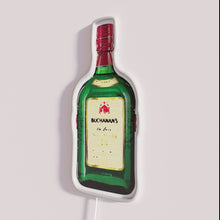 Charger l&#39;image dans la galerie, Neon Buchanan&#39;s Bottle RGB Illuminated Sign with Distressed Bar Style Design