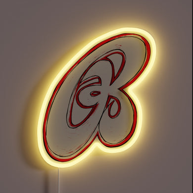 Iconic neon sign featuring the Budweiser Budvar B pop logo