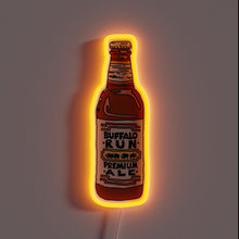 Charger l&#39;image dans la galerie, Vintage-inspired LED sign of Buffalo Run Amber Ale beer bottle