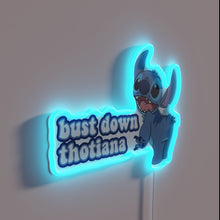 Charger l&#39;image dans la galerie, Neon sign in bold letters reads &#39;Bust Down&#39; in RGB colors.