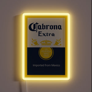 Eye-catching RGB neon sign with bold 'Cabrona' Las Vegas-style design.