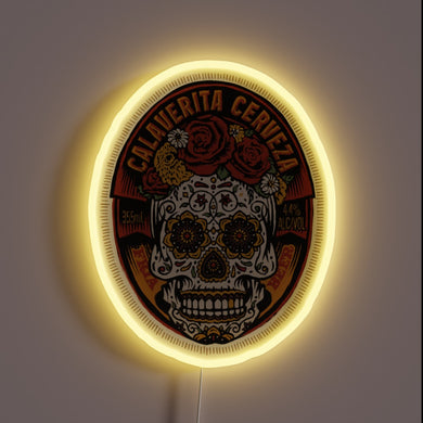 Vibrant Calaverita Beer Neon Sign with Color-Changing RGB Lighting Effect