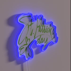 Celebrate Irish Heritage with Vibrant RGB Neon Calligraphy Lettering Sign
