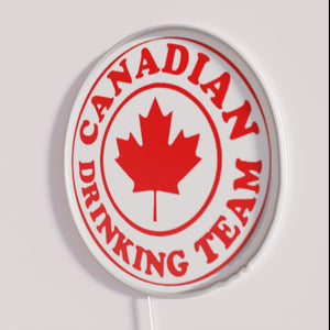 Canadian Drinking Team Neon Sign with Bright RGB Colours Lighting