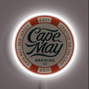 Cape May Brewing Co. neon sign with white LED border