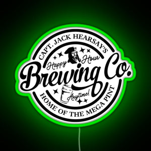 Captain Jack Hearsay s Brewing Company Home of the Mega Pint RGB neon sign green