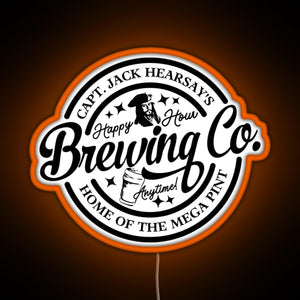 Captain Jack Hearsay s Brewing Company Home of the Mega Pint RGB neon sign orange