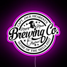 Charger l&#39;image dans la galerie, Captain Jack Hearsay s Brewing Company Home of the Mega Pint RGB neon sign  pink