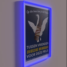Charger l&#39;image dans la galerie, Vintage Dutch beer bar decor with retro neon lighting effect.