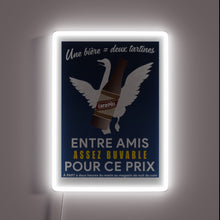 Charger l&#39;image dans la galerie, Vintage French neon beer sign with vibrant RGB lighting effect
