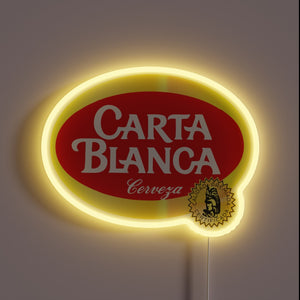 RGB illuminated Carta Blanca beer logo glass wall decoration art.
