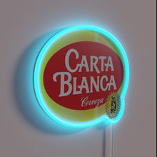 Charger l&#39;image dans la galerie, Elegant RGB neon light display in sleek white frame design.