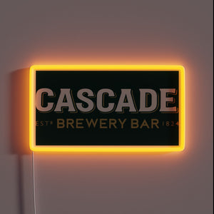 Eye-catching LED signage featuring the iconic Cascade Brewery neon logo