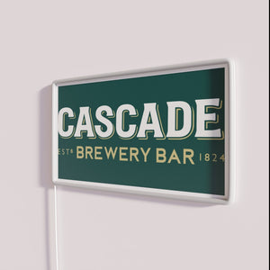 Neon Cascade Brewery logo LED signage for bars and pubs