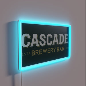 RGB Neon Sign Featuring Cascade Brewery's Iconic Brand Emblem Graphic