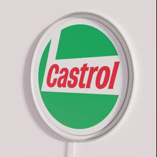 Charger l&#39;image dans la galerie, Castrol Oil Sign Illuminated in Vibrant RGB Colorful Neon Lighting