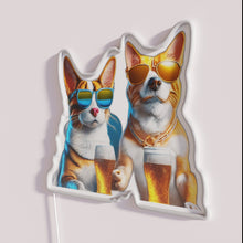 Charger l&#39;image dans la galerie, Neon Pet Room Sign with Cats and Dogs Chill RGB