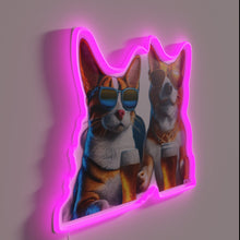 Charger l&#39;image dans la galerie, Cuddly cat and dog duo relaxing together in glow.