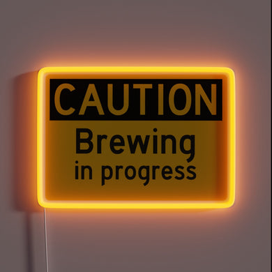 Caution: Coffee Brewing in Progress - Neon Bar Sign