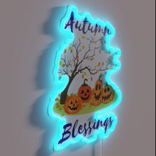 Charger l&#39;image dans la galerie, Add vibrant autumnal ambiance with this colorful neon wall decoration.