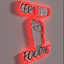 Charger l&#39;image dans la galerie, Certified Vegan Foodie Sign with Bright RGB Neon Accents