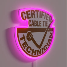 Charger l&#39;image dans la galerie, Certified Zip Tie Technician RGB Neon Sign for Office Humor