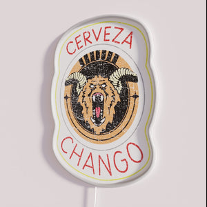 Neon Cerveza Chango Beer Sign RGB Colorful Bar Decor Lighting