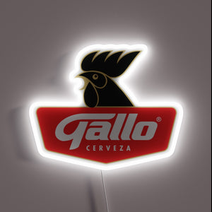 RGB illuminated sign featuring the iconic Guatemalan beer logo prominently