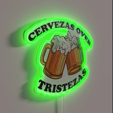 Charger l&#39;image dans la galerie, Bright, colorful neon sign that reads Cerveza in bold letters